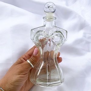 glass woman figure bottle